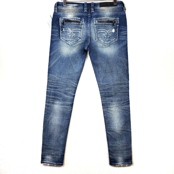 NWT Rock Revival Distressed Moto Skinny Jeans 27 - Picture 5 of 15